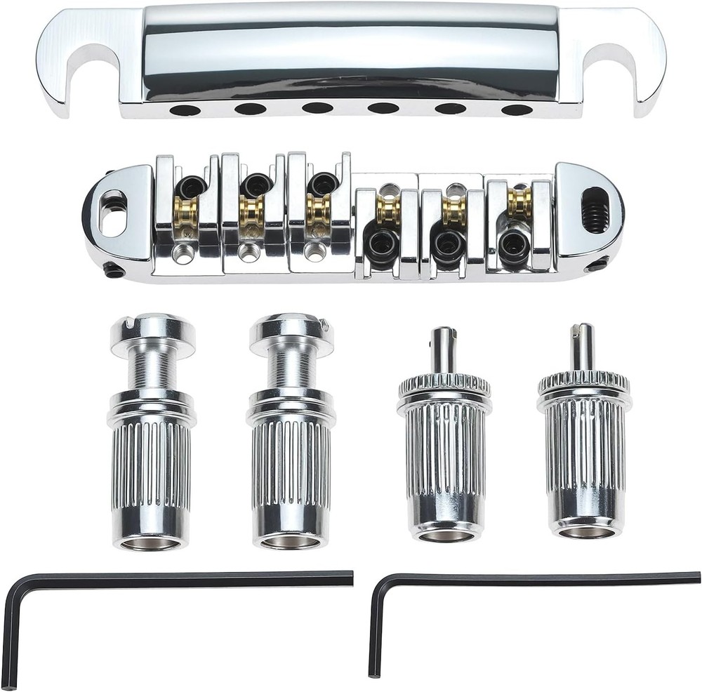QWORK ABR-1 Tune-o-matic Bridge Roller Saddle Bridge, Tailpiece Bridge