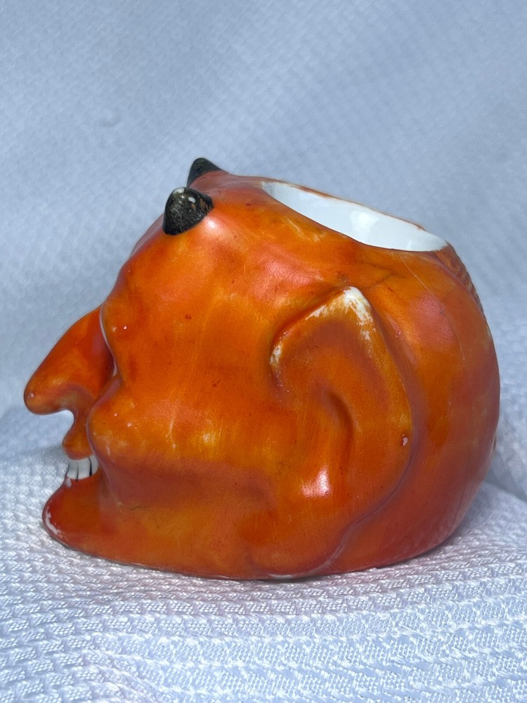 Vtg Devil Matchstick Holder Satan Lucifer Painted Ceramic Fireplace Match Safe
