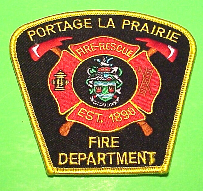 PORTAGE LA PRAIRIE  EST. 1890  MANITOBA  CANADA  4"  FIRE DEPT. PATCH