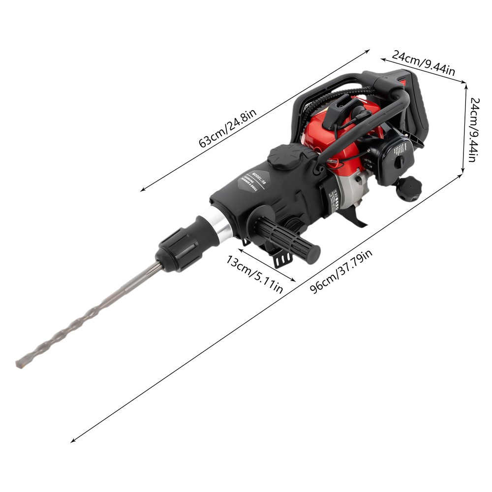 3-in-1 Concrete Tool, 1200W, 32.7CC, Hammer, Drill & Pick Functions
