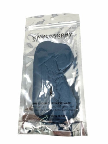 Simplosophy Embroidered Satin Eye Mask - Blue