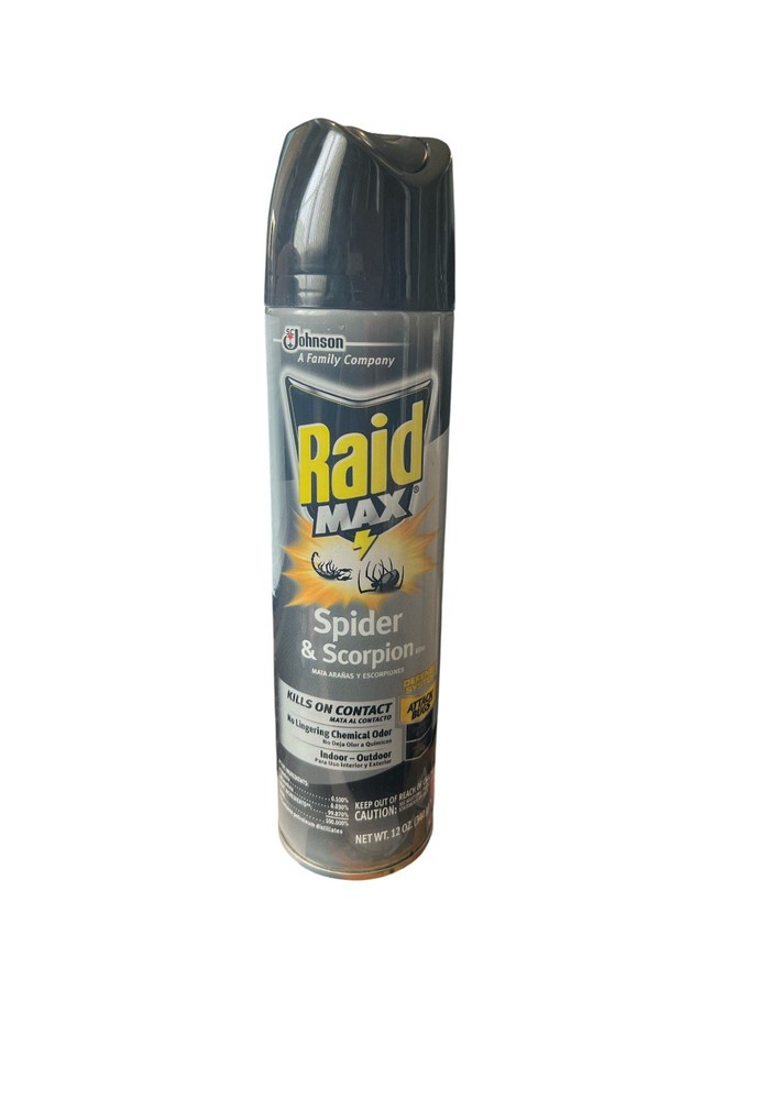 Raid Max Spider & Scorpion Killer, Kills On Contact Attack Bugs 12oz (1 New)