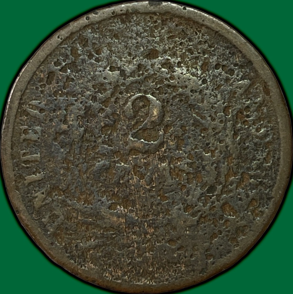 1864 Two Cent Piece Cull Coin #38624