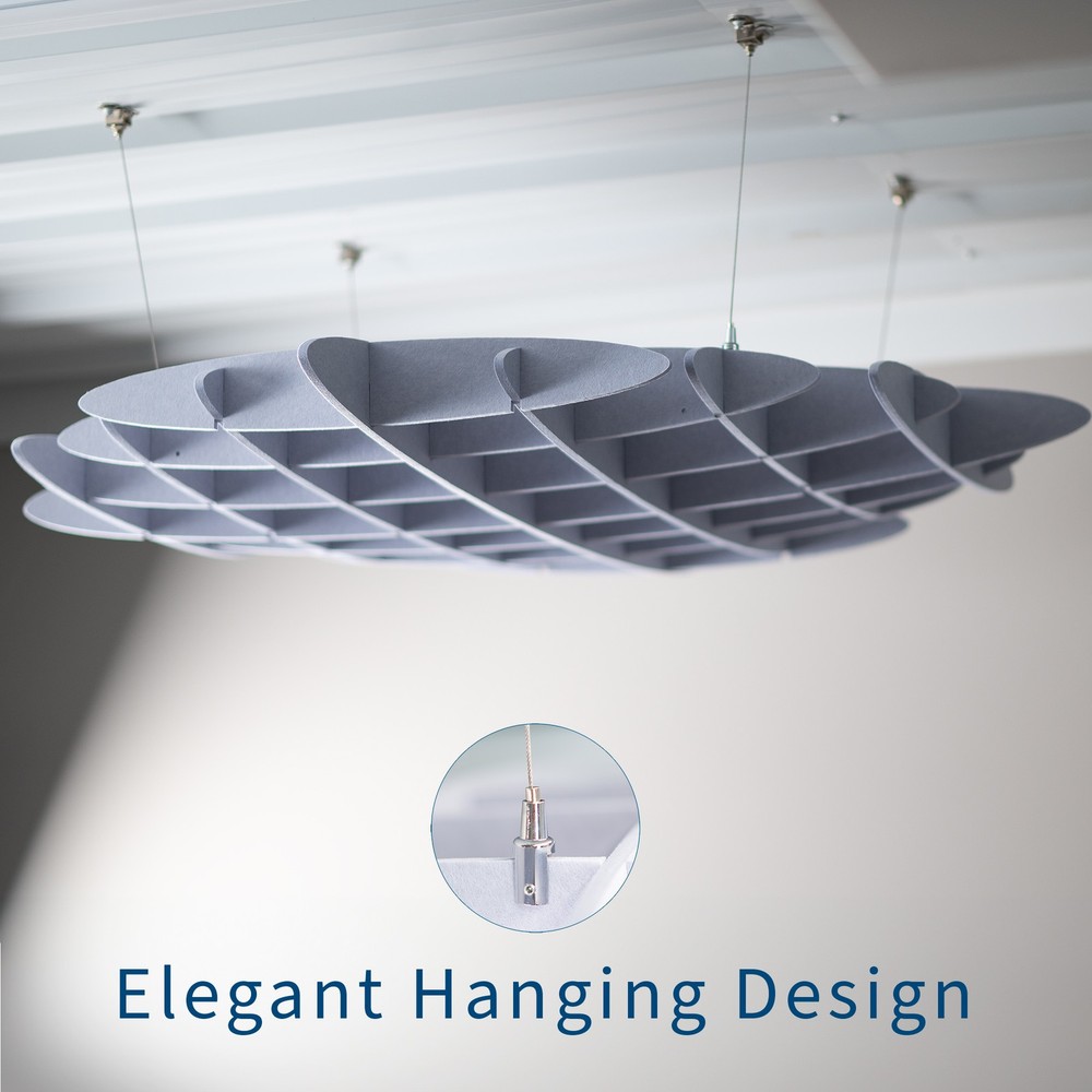 VIVO Light Gray Acoustic Ceiling Waffle Panel