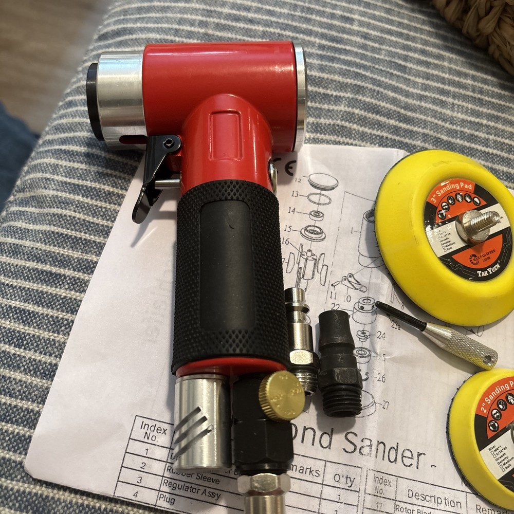 2" 3" Air Eccentric Sander Adjustable Airflow Valve New Open Red