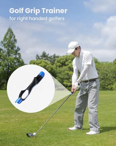 Golf Grip Trainer & Swing Correcting Arm Band, Golf Training Aid Combo-
