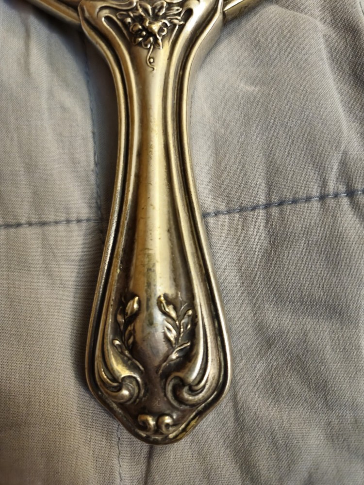Antique german silver hand mirror