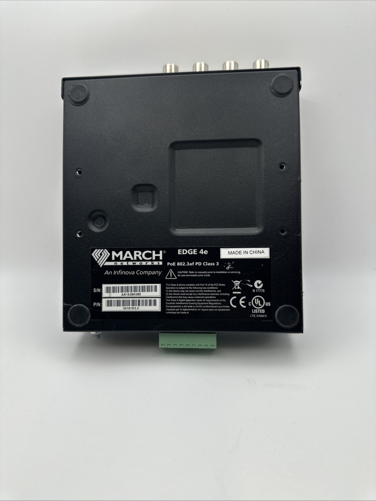 March Networks EDGE 4e NVR 4-Channel PoE Video Encoder / No Ac Adapter