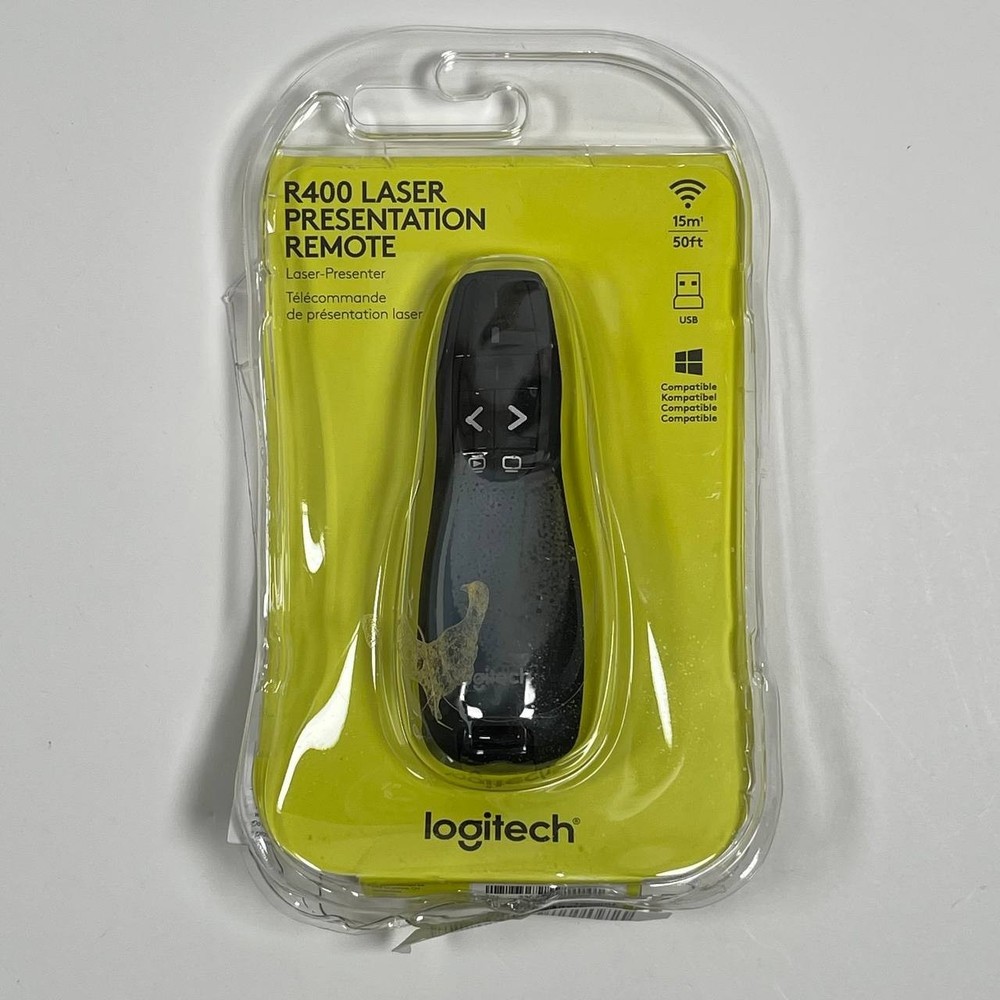 Logitech Wireless Presenter R400, PowerPoint Clicker with Laser Pointer, Wireles