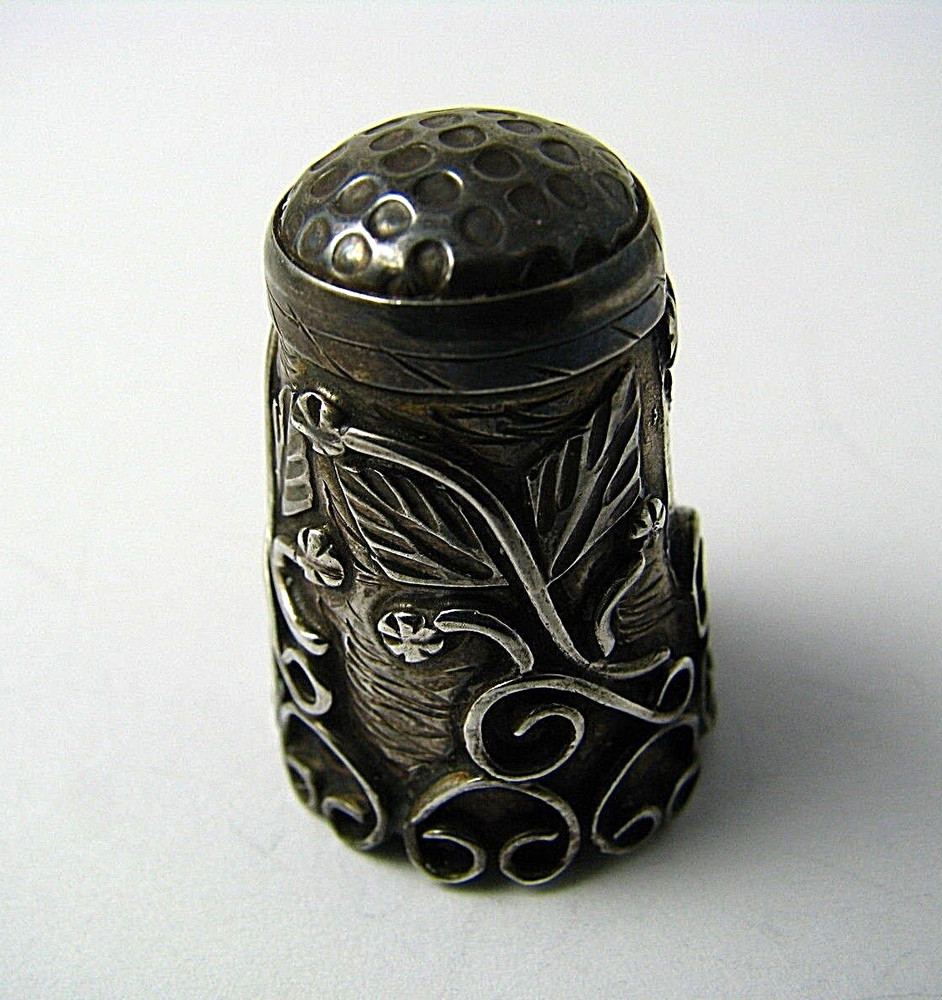 STERLING SILVER THIMBLE FILIGREE HANDCRAFTED HANDMADE THIMBLE Mexico 1900s Excel