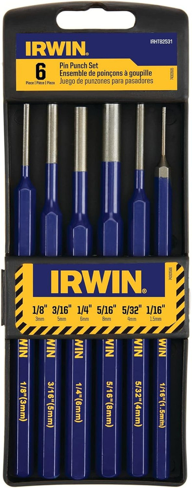 Punch Set, 6-Pack with Various Sizes, Tempered for Durability (IRHT82531)