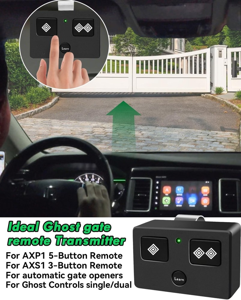 For Ghost Control, AXP1 AXS1 Ghost Gate Opener Remote Transmitter, 5-Button, 3-B