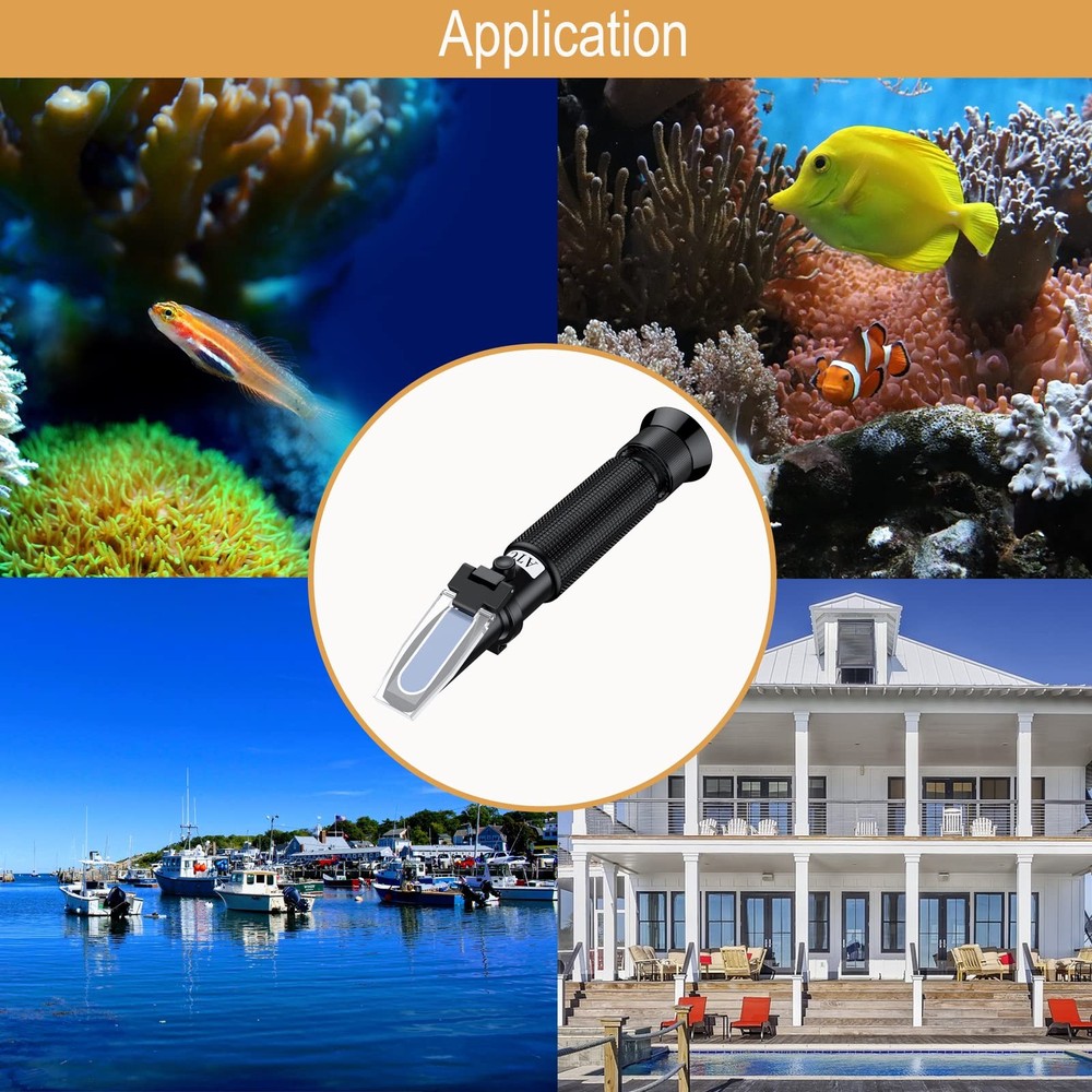 Professional Salinity Refractometer 0-100 PPT Specific Gravity 1.000-1.070