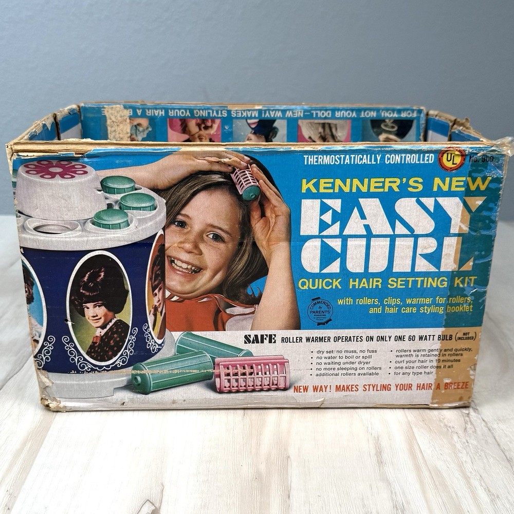 VTG 1968 KENNER Easy Curl Quick HAIR SETTING KIT Rollers WORKS *Missing 2 Clips*