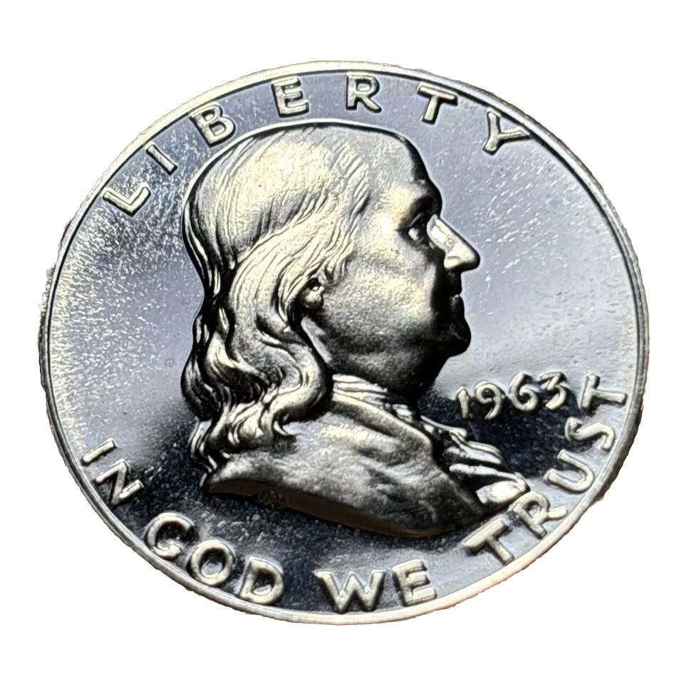 1963 GEM PROOF FRANKLIN HALF DOLLAR      90% SILVER