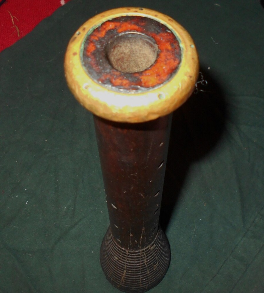 Antique Industrial Textile Mill Spool - with brass