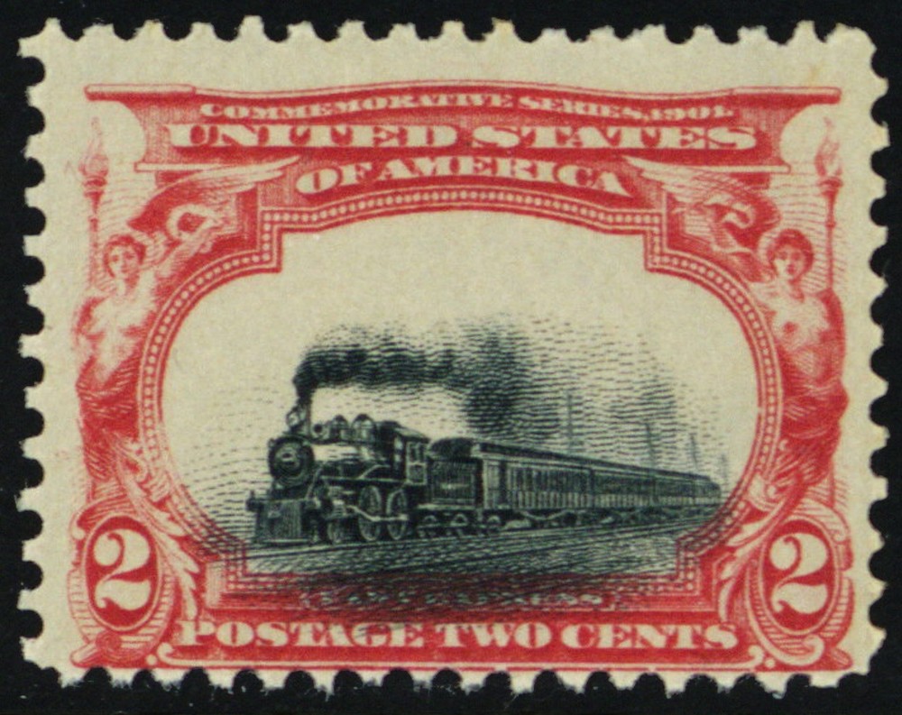 295 Var Mint 2¢ - Extreme Low Train Vignette Color Shift Error -- Stuart Katz