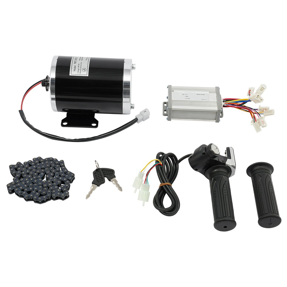 1000W Brushed Motor Kit w/Controller and Throttle, 48V DC Permanent Magnet Motor