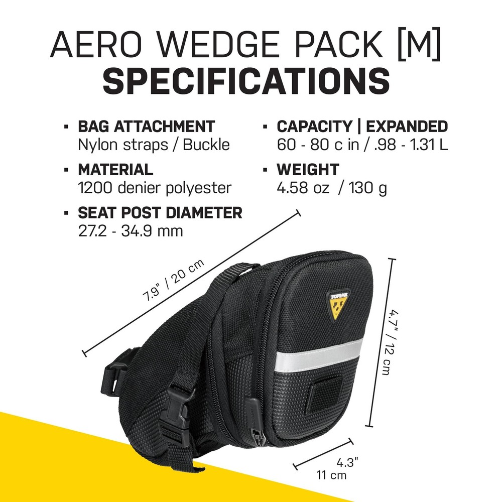 TC2261B Aero Wedge Pack with Strap Mount, Medium, black