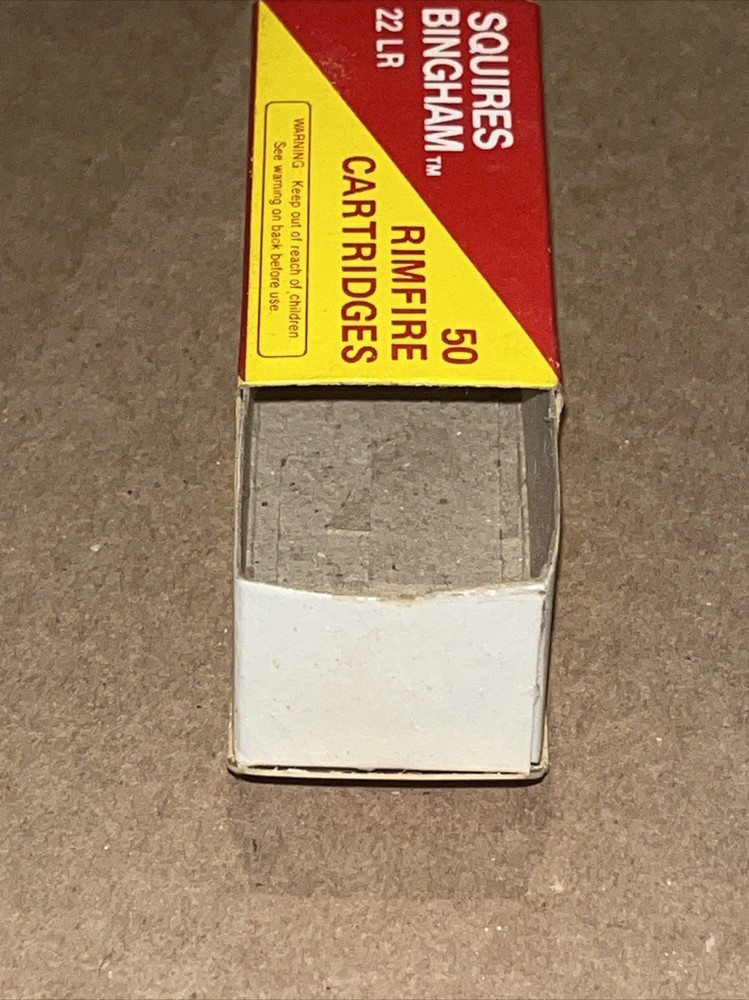 Squire Bingham Empty Ammo Box 22 LR Box Solid Point Minty Brick Fresh