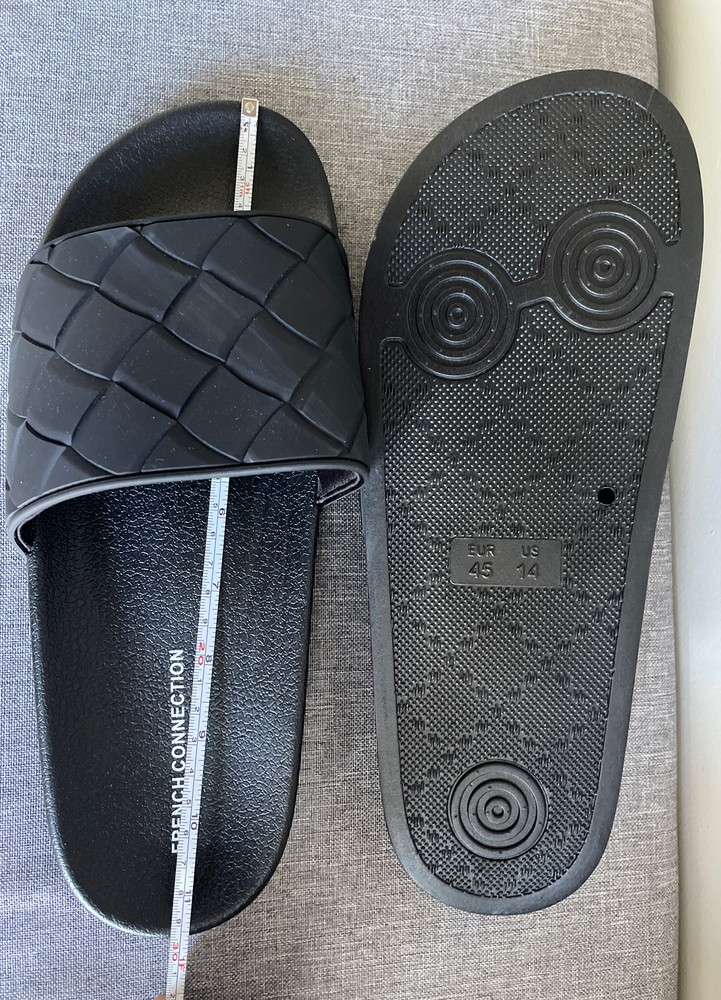 French Connection Ryan Pool Slides Black Men Size 45