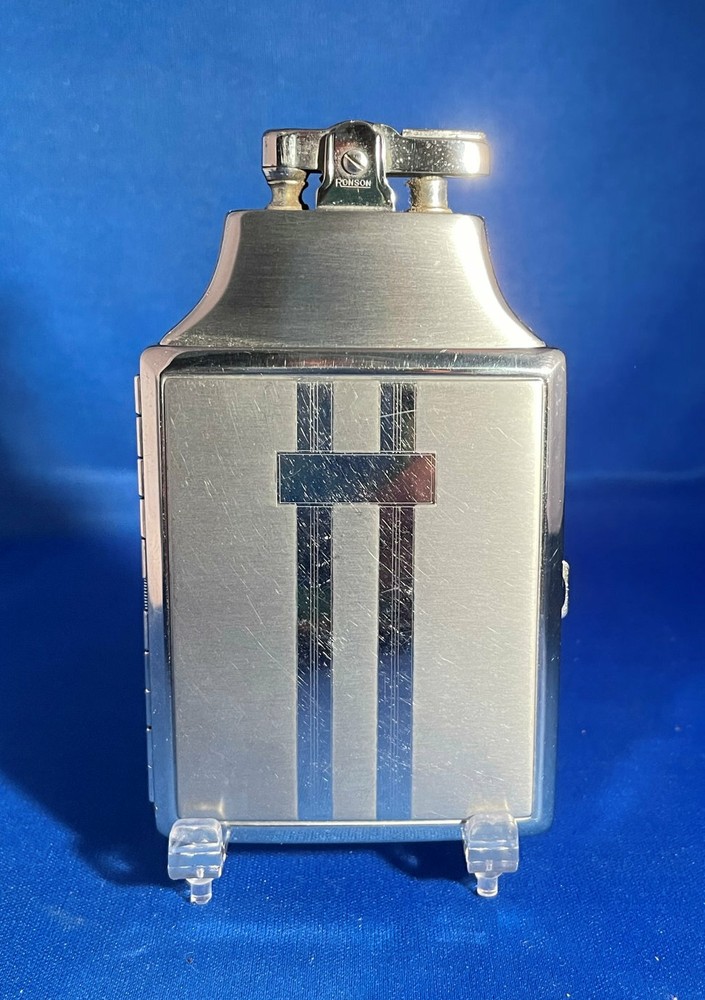 VINTAGE RONSON MASTERCASE COMBO CIGARETTE LIGHTER & CASE ART DECO STYLE SHARP!