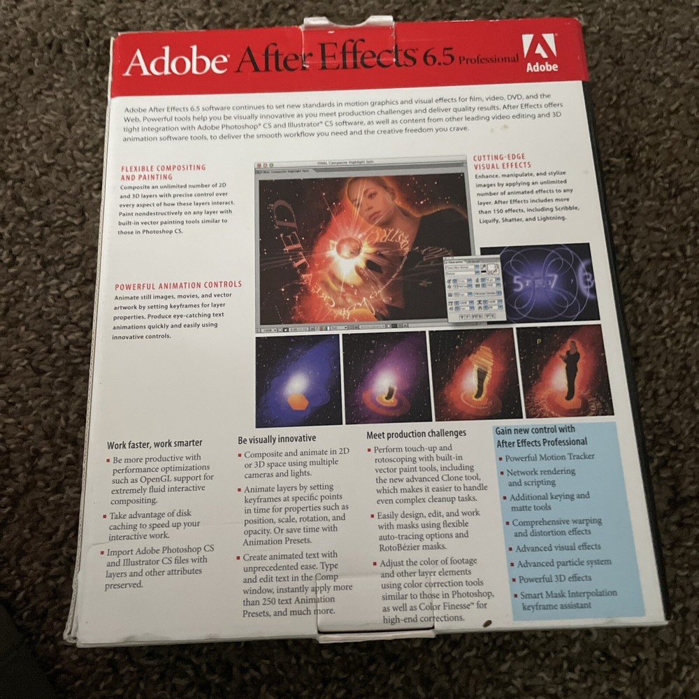 Adobe After Effects 6.5 & 6.0 Professional Software Apple Macintosh & More
