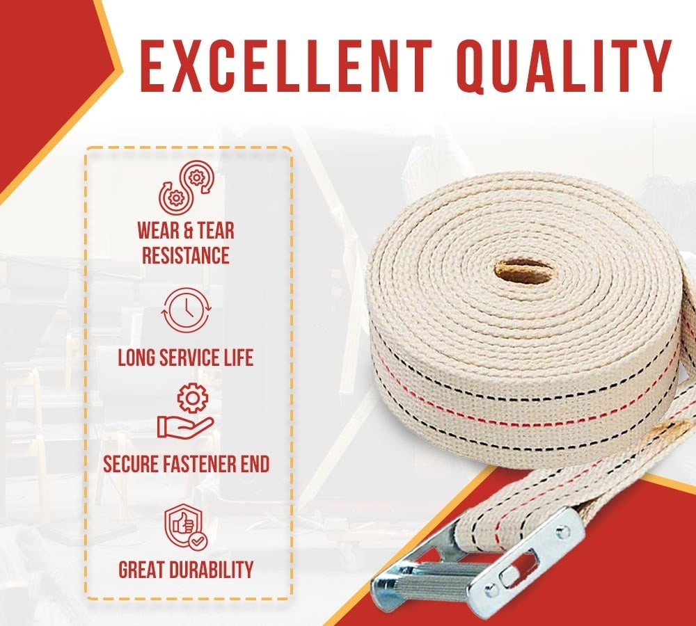 2" x 17' Piano Strap with Roller Buckle, Web Strap (4 Pack)