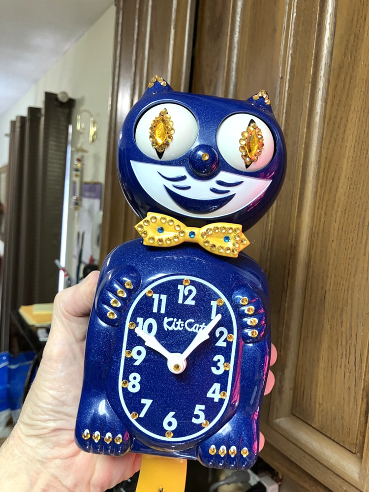 Kit-Cat Klock Clock, Customized Galaxy Blue and Gold