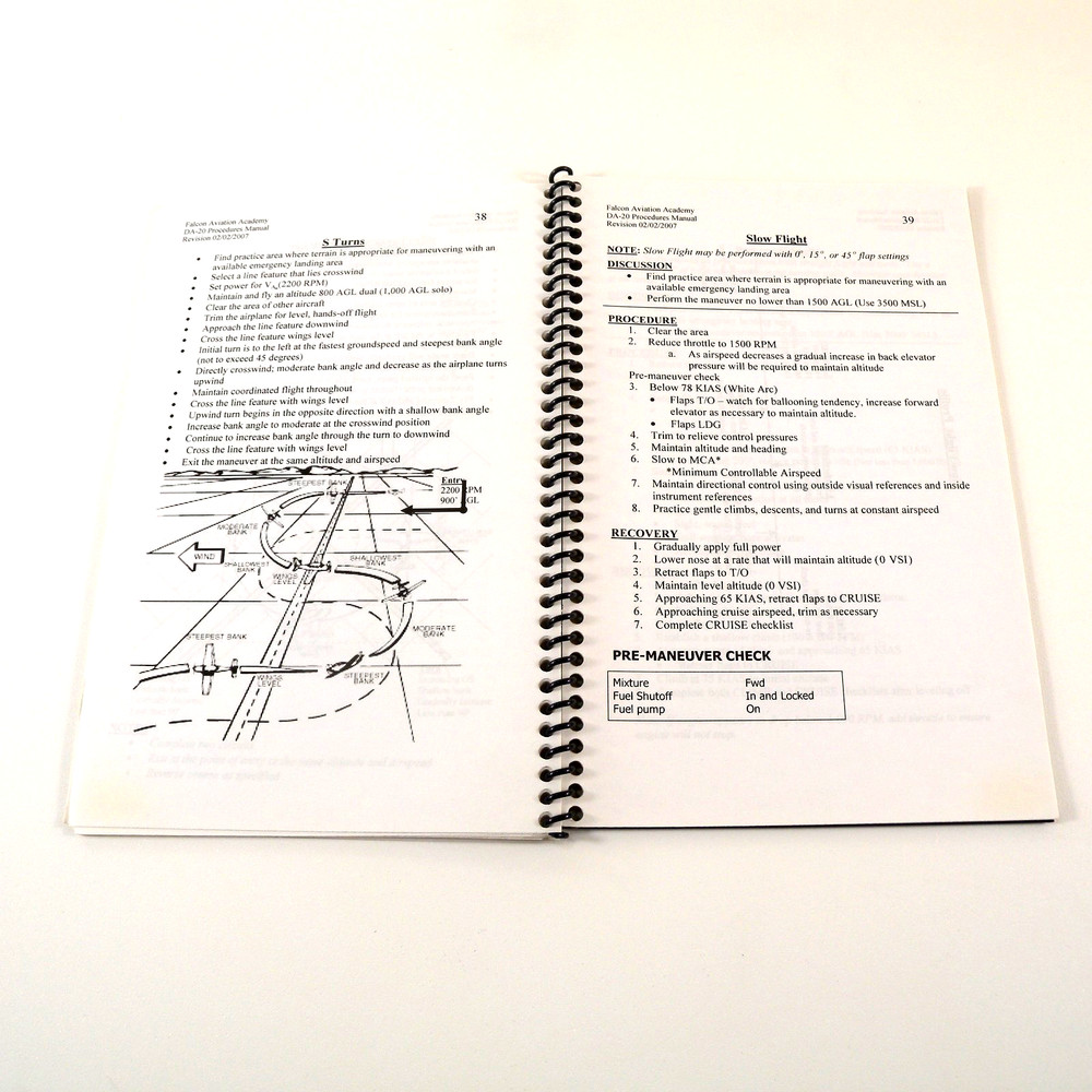 Diamond Eclipse Aircraft DA20 Normal And Emergency Checklist Pilot Training Book