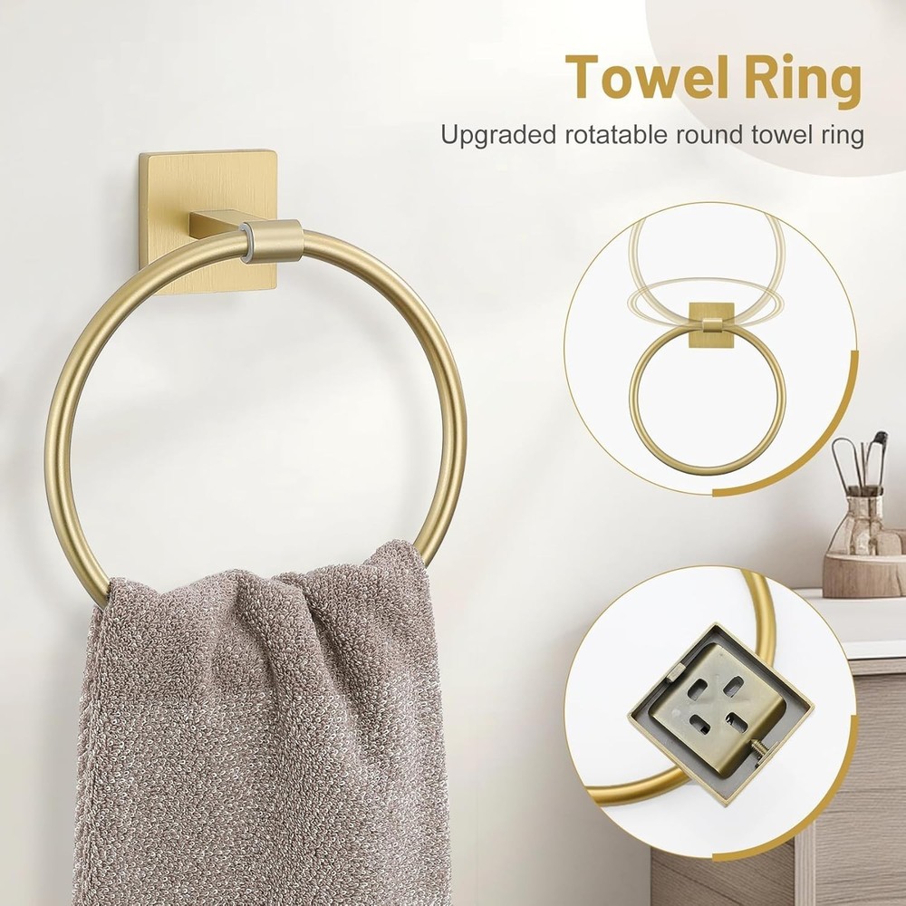 Missing Hardware 4 Piece Bathroom Includes Towel Ring Hooks Toilet Paper holder