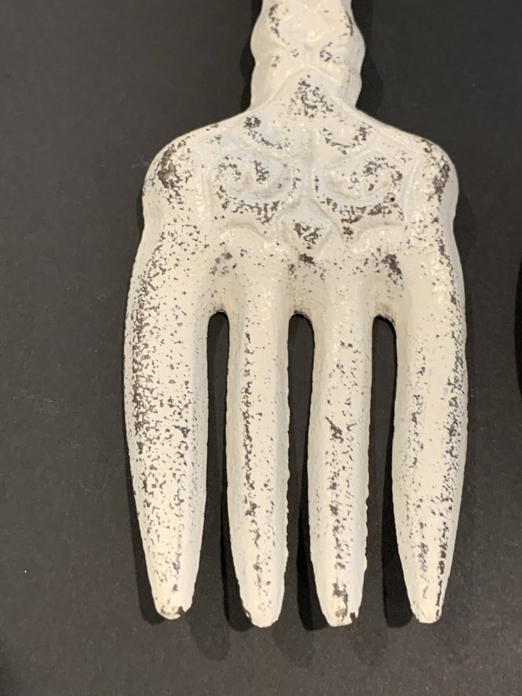 Rustic Farm Kitchen Decor Cast Iron Fork & Spoon Wall Hanging Decor - 11"