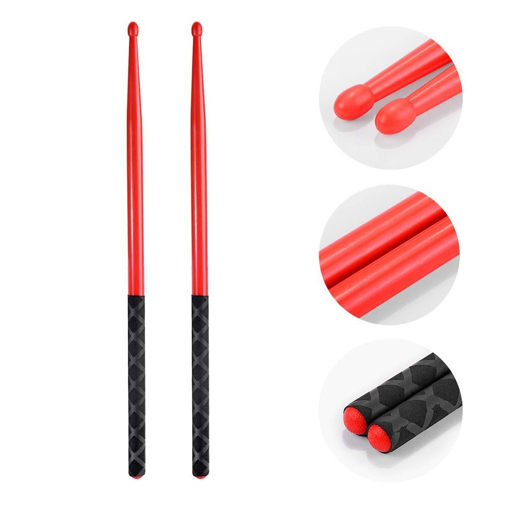 5A Nylon Drumsticks, Light & Durable with Anti-Slip Handle