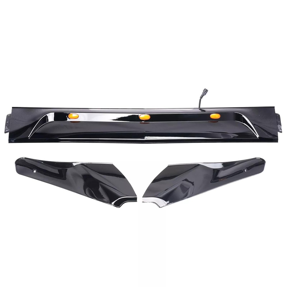 Hood Deflector Bug Shield LED for Sprinter W906 2014-2017 Gloss Black 3pc