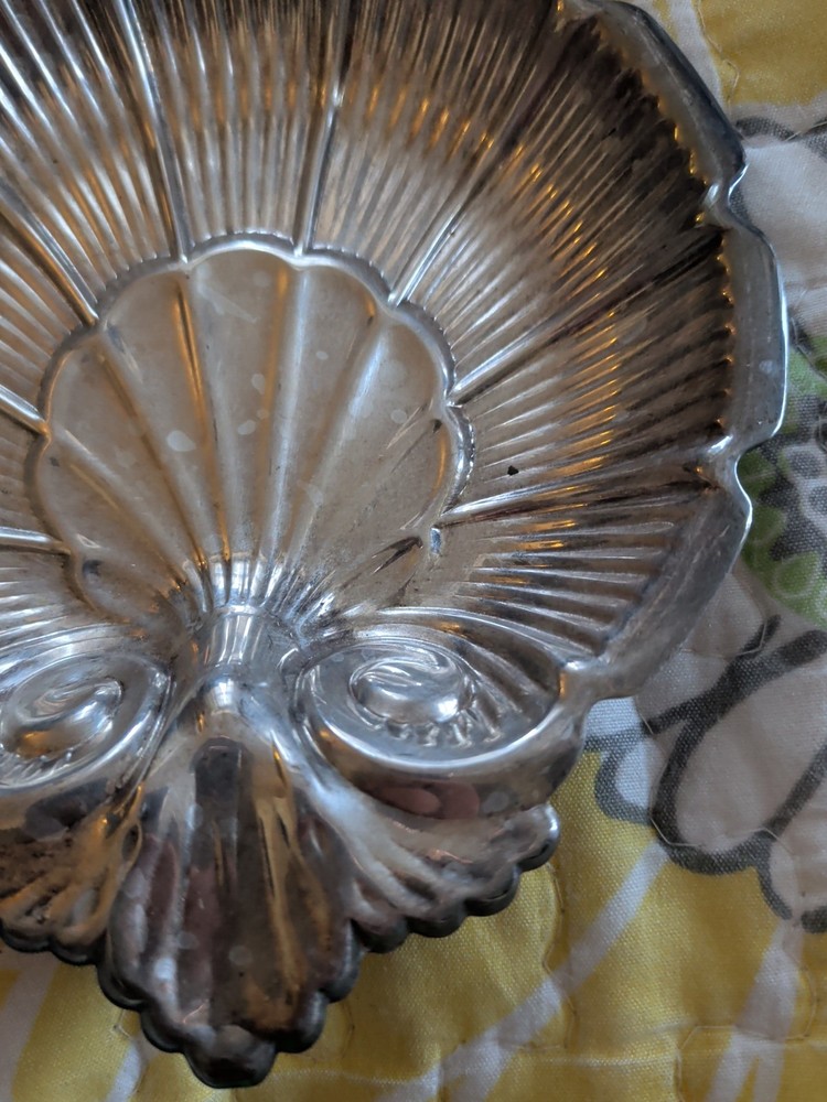 Vintage Silverplate Clam Shape Dishs