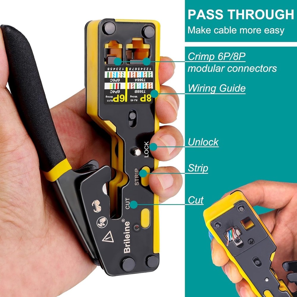 RJ45 Crimp Tool Kit for Cat5 Cat6 Ethernet