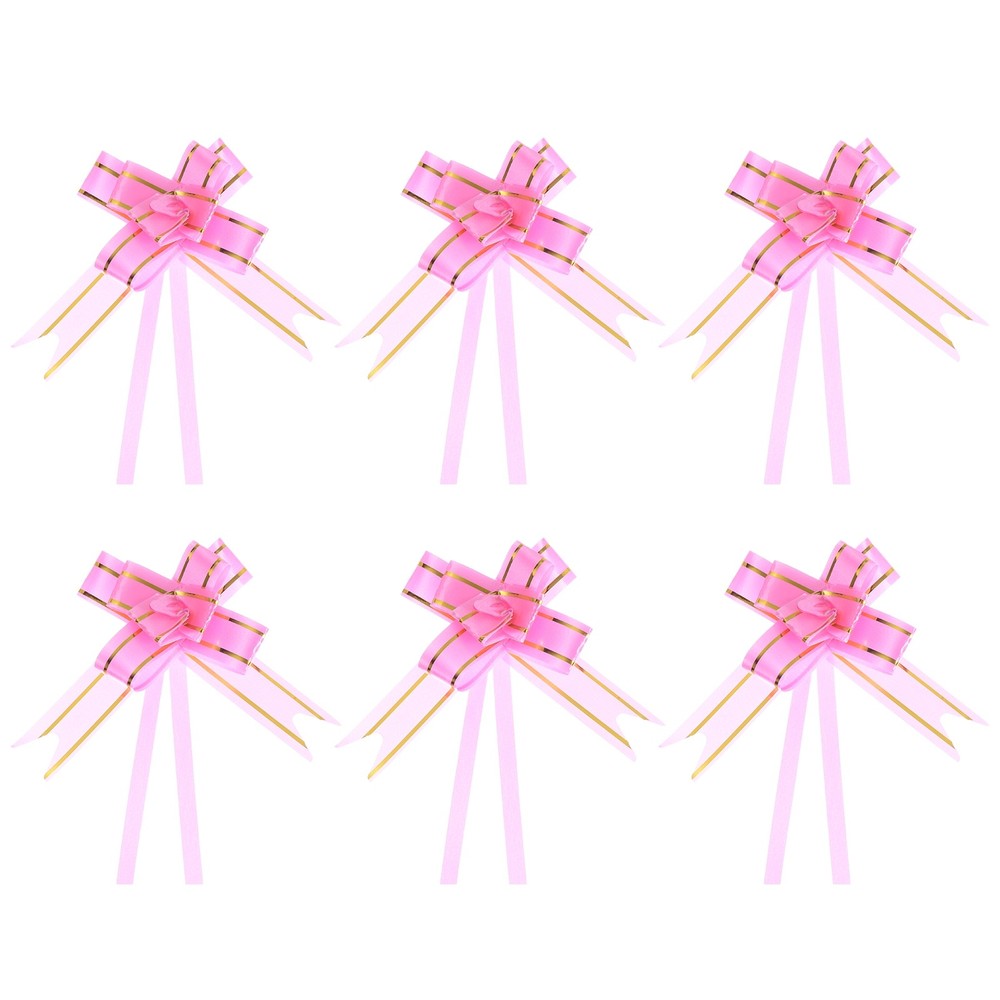 100Pcs 8" Pull Bows Ribbon Gift Wrapping String Decorative Bow Tie Pink