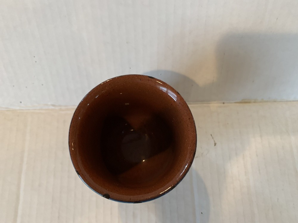 Redware Art Pottery Candle Cup Holder