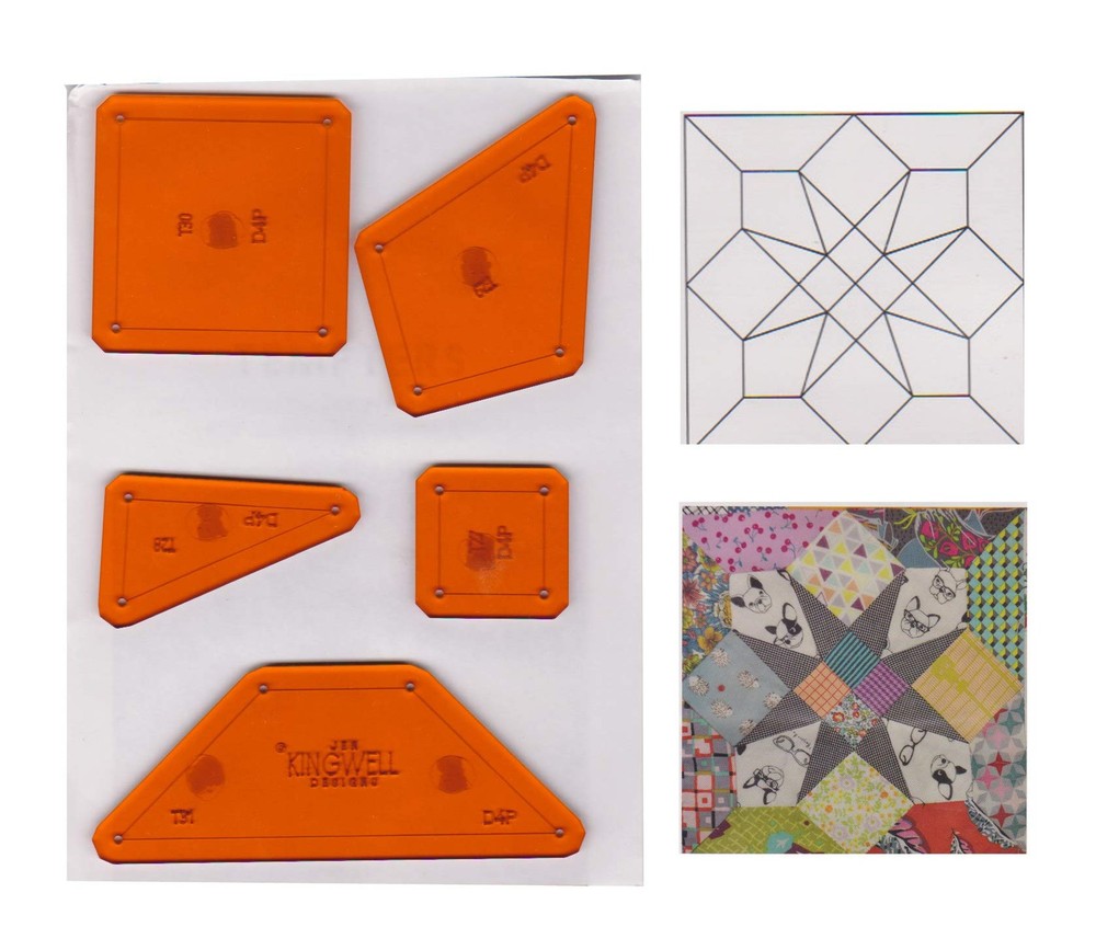 4 Patch Star Tempters Acrylic Template Set 9" Block