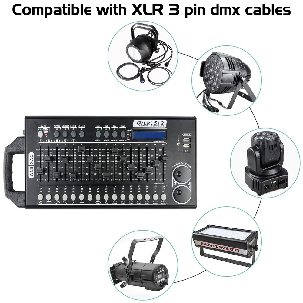 512Channel DMX Stage Light Controller with Builtin Programs and RDM Function