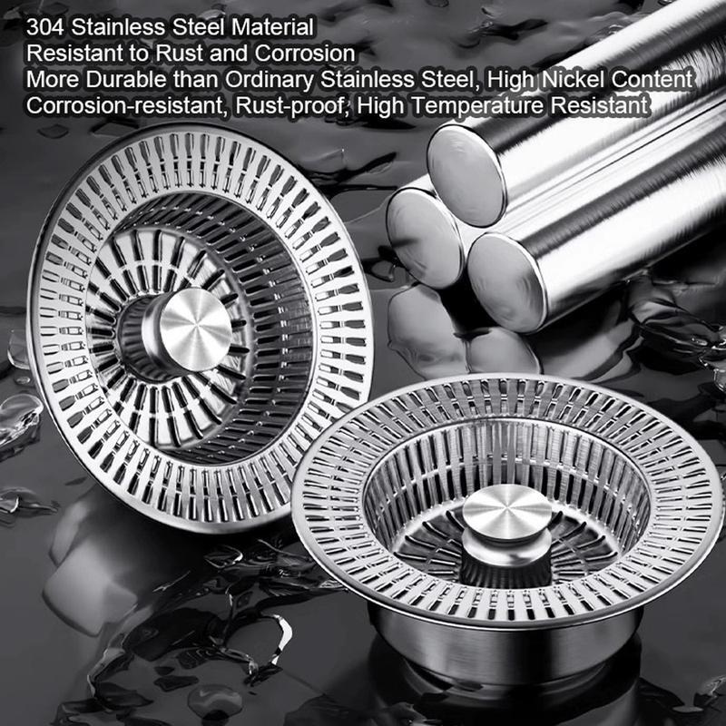 Stainless steel kitchen sink filter bounce core filter drainer universal plug