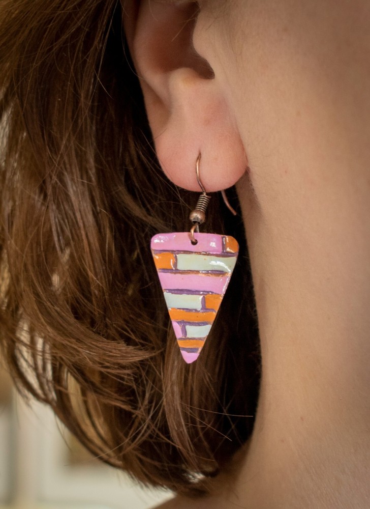 Copper Painted Handcrafted Jewelry Personalized Earring