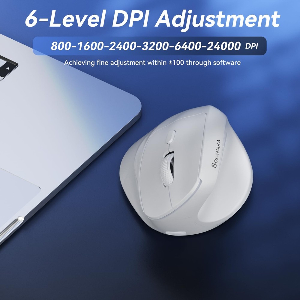 SM520 Ergonomic with 24000 DPI, Vertical with Programmable Side Button, Wirel...