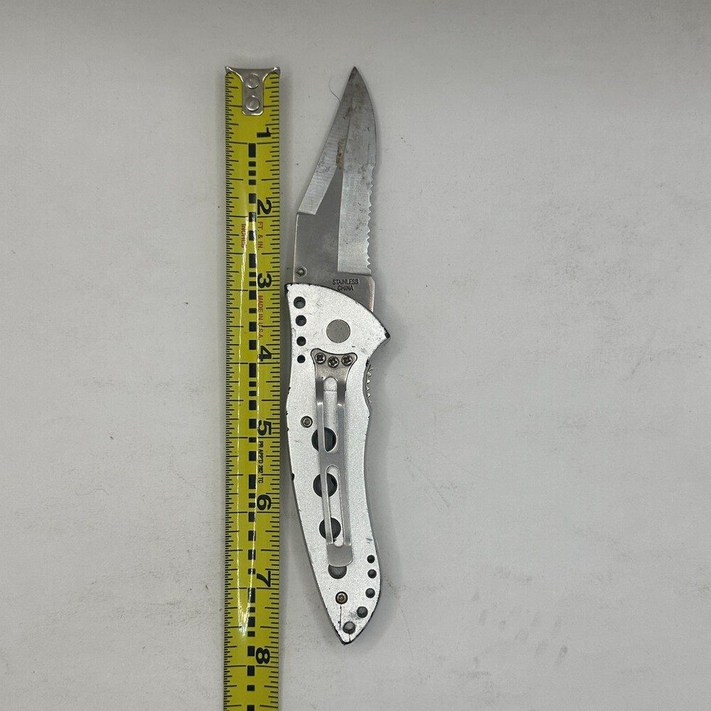 VINTAGE Imported Serrated Folding Knife