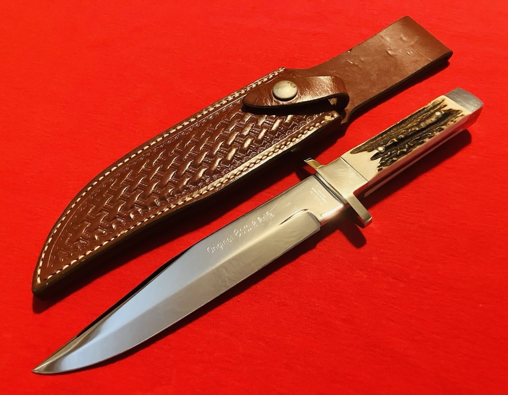 Kershaw German Original Bowie Stag Handle Knife w/ Original Sheath!
