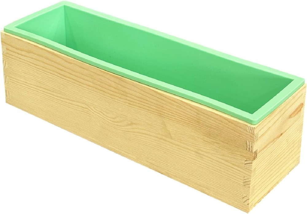 Innovative Rectangular Silicone Soap Mold with Wooden Box - 42oz Capacity