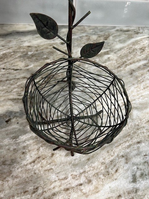 Bird Nest Basket Wire Art Rustic 10"