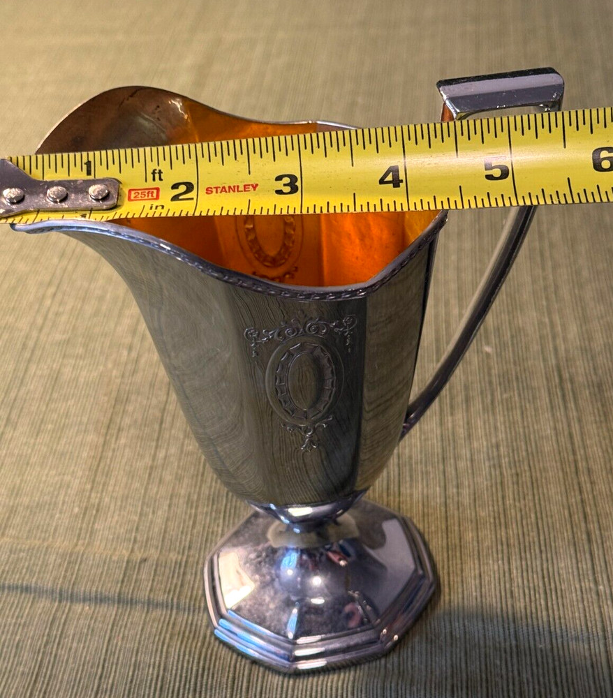 Vintage LF & Co Chrome & Gold Creamer