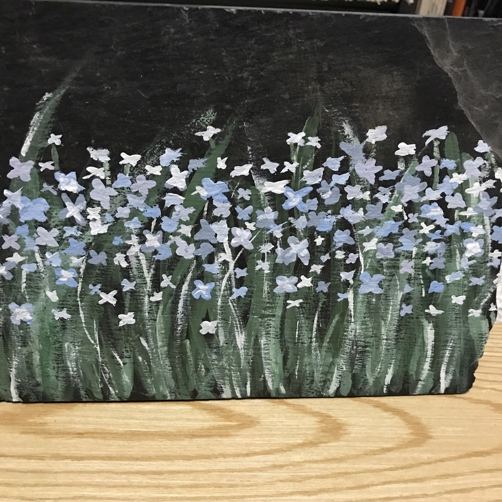 Hand painted Floral Slate - Bluets