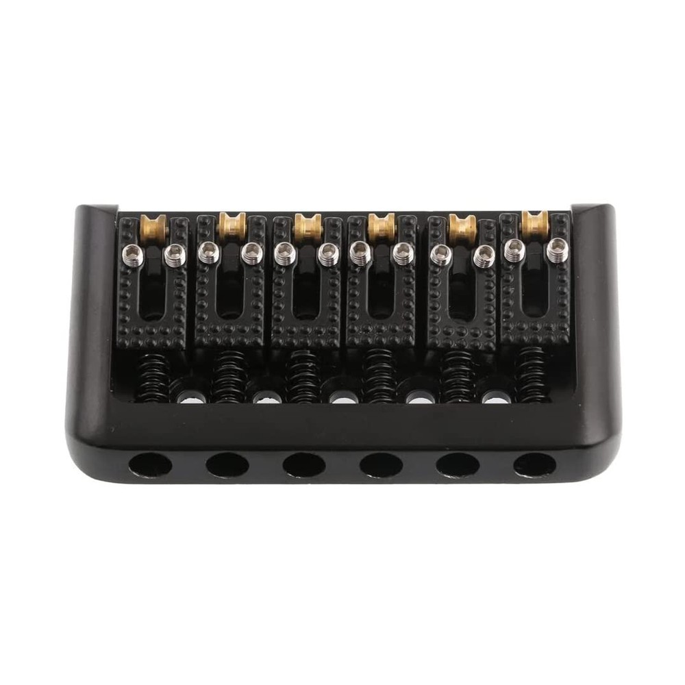 Metal 6 Strings Fixed Hardtail Electric Guitar Bridge with Roller Saddle Black